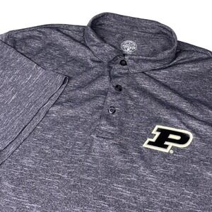 Rivalry Threads Purdue Polo Mens 2XL Gray Heathered Space Dye Short Sleeve Shirt